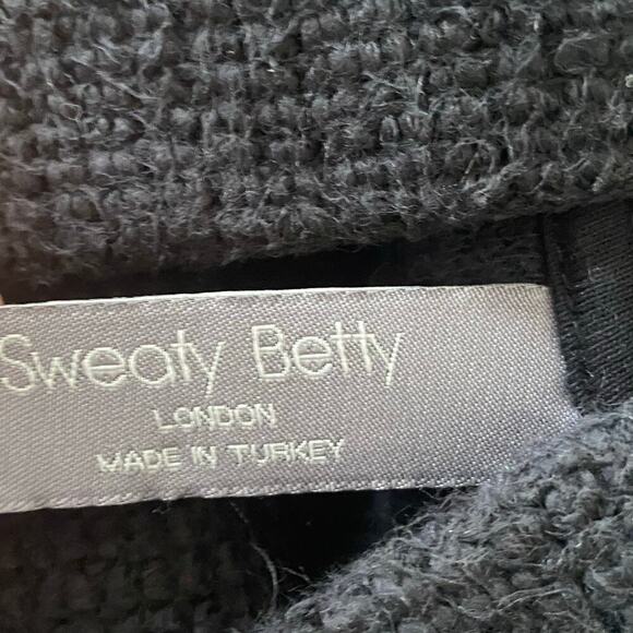 SWEATY BETTY Restful Boucle Textured Pullover Sweatshirt Black, Size 8 - Picture 5 of 14